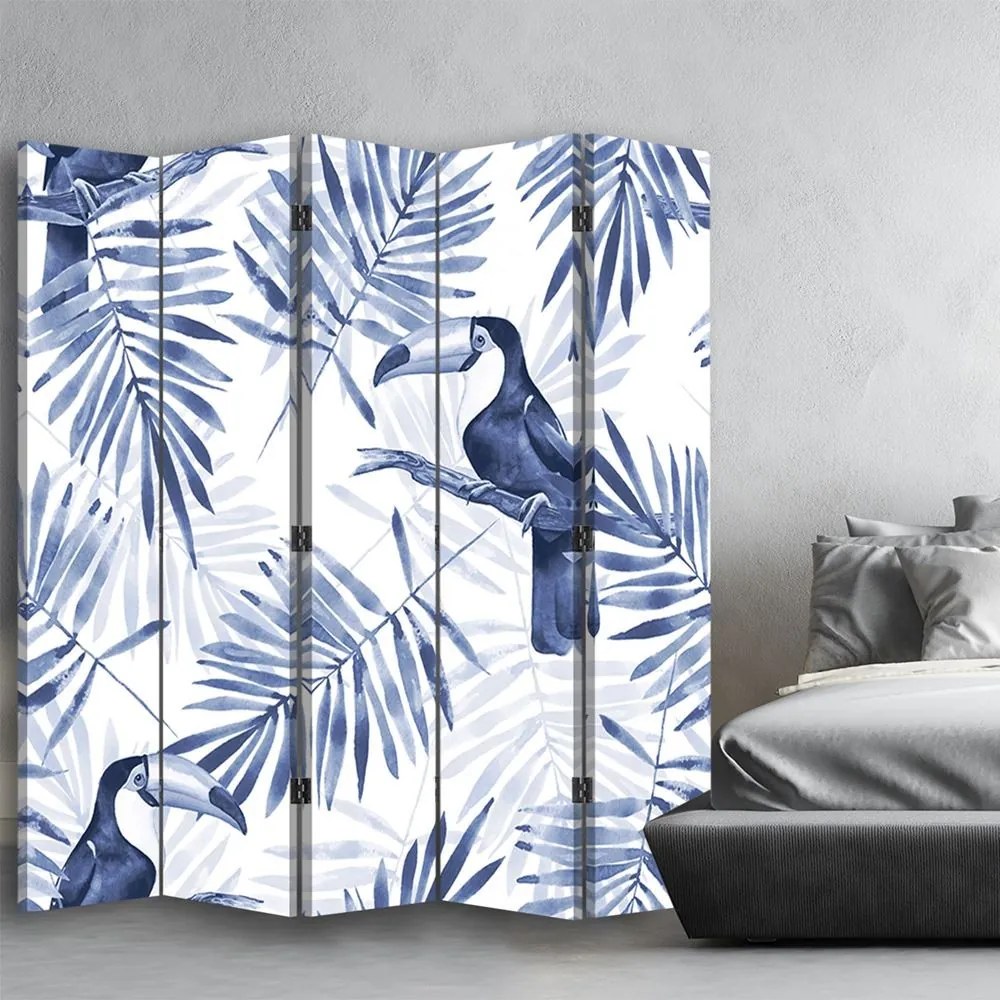 Gario Paraván Kék tukánok Méret: 180 x 170 cm, Kivitelezés: Klasszikus paraván