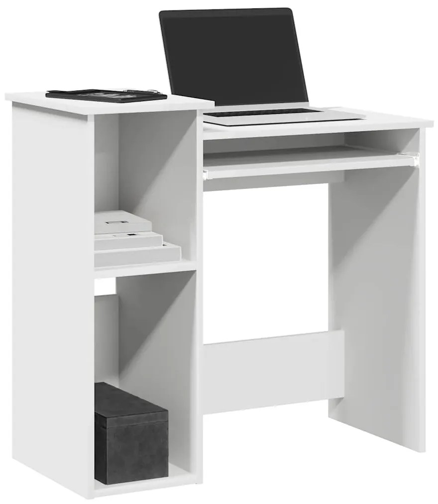 fehér forgácslap íróasztal polcokkal 84x40x78 cm