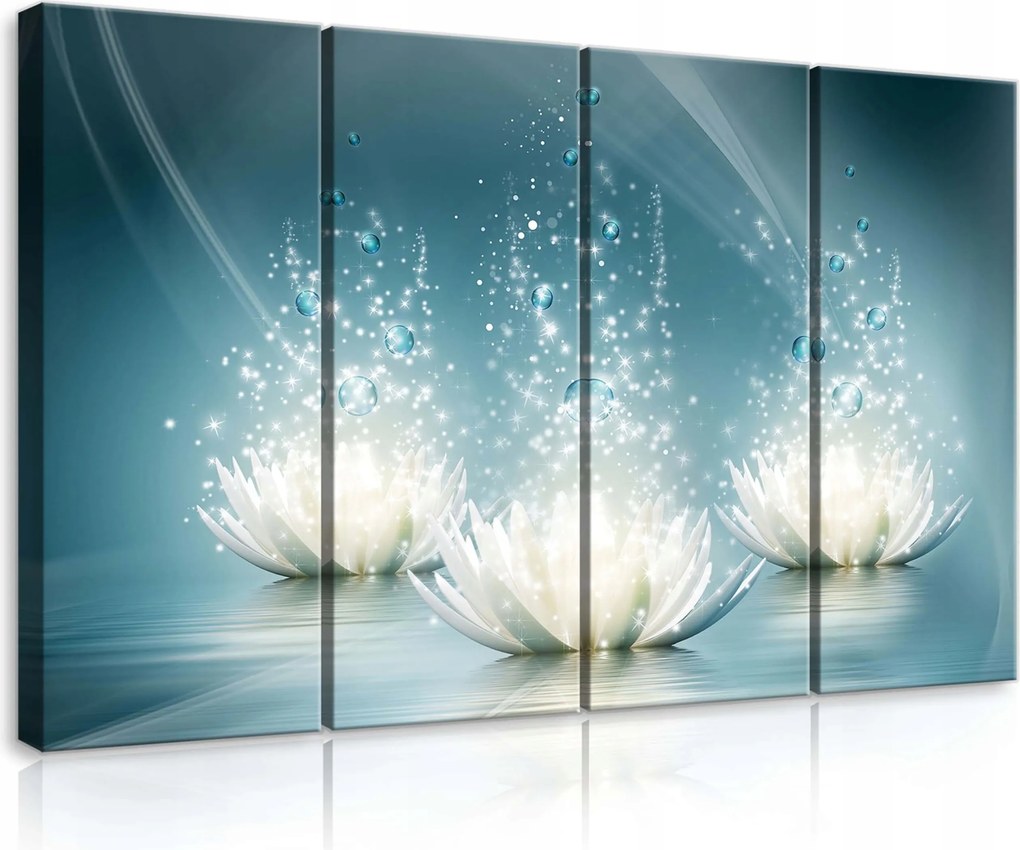 Vászonkép 120x80 Vízi liliomok lótusz ragyogás víz nyugalom természet absztrakt