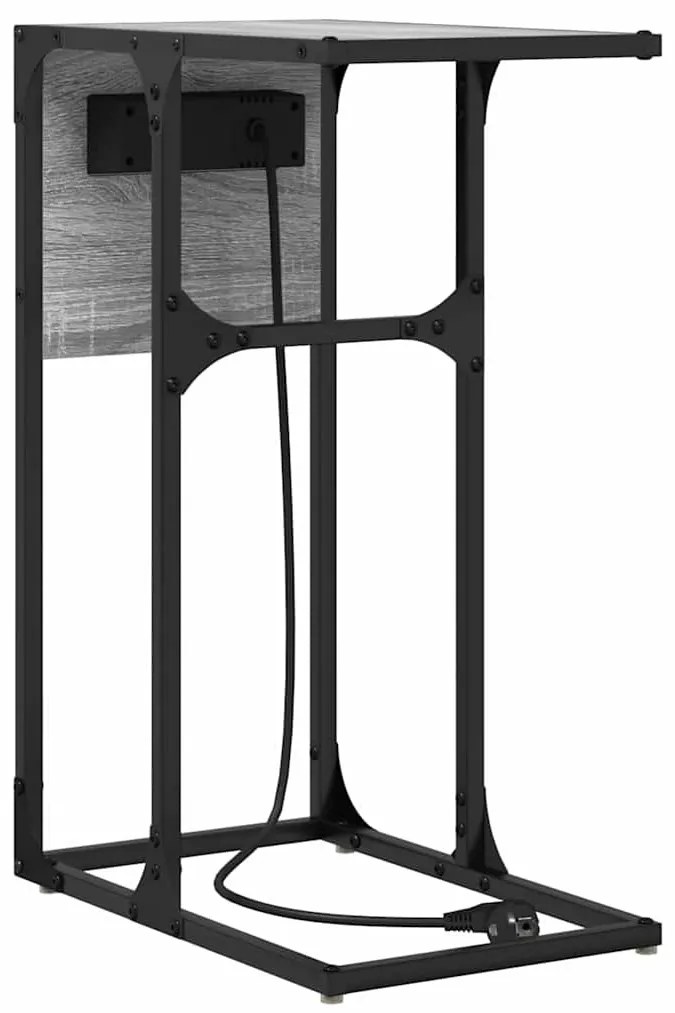 Éjjeli asztal Szürke sonoma Faanyag