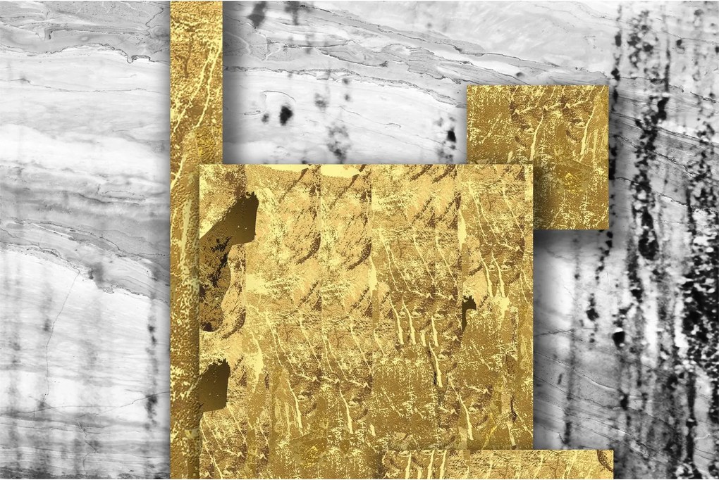 Kép - Arany négyzetek N⁰1 (90x60 cm)