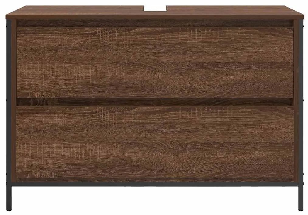barna tölgy fürdőszobai mosdószekrény fiókokkal 90x34,5x60 cm