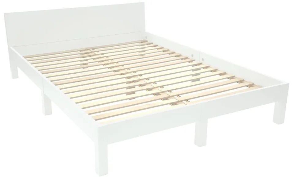 Fehér bükkfa franciaágy ágyráccsal 160x200 cm Dabi – Ragaba