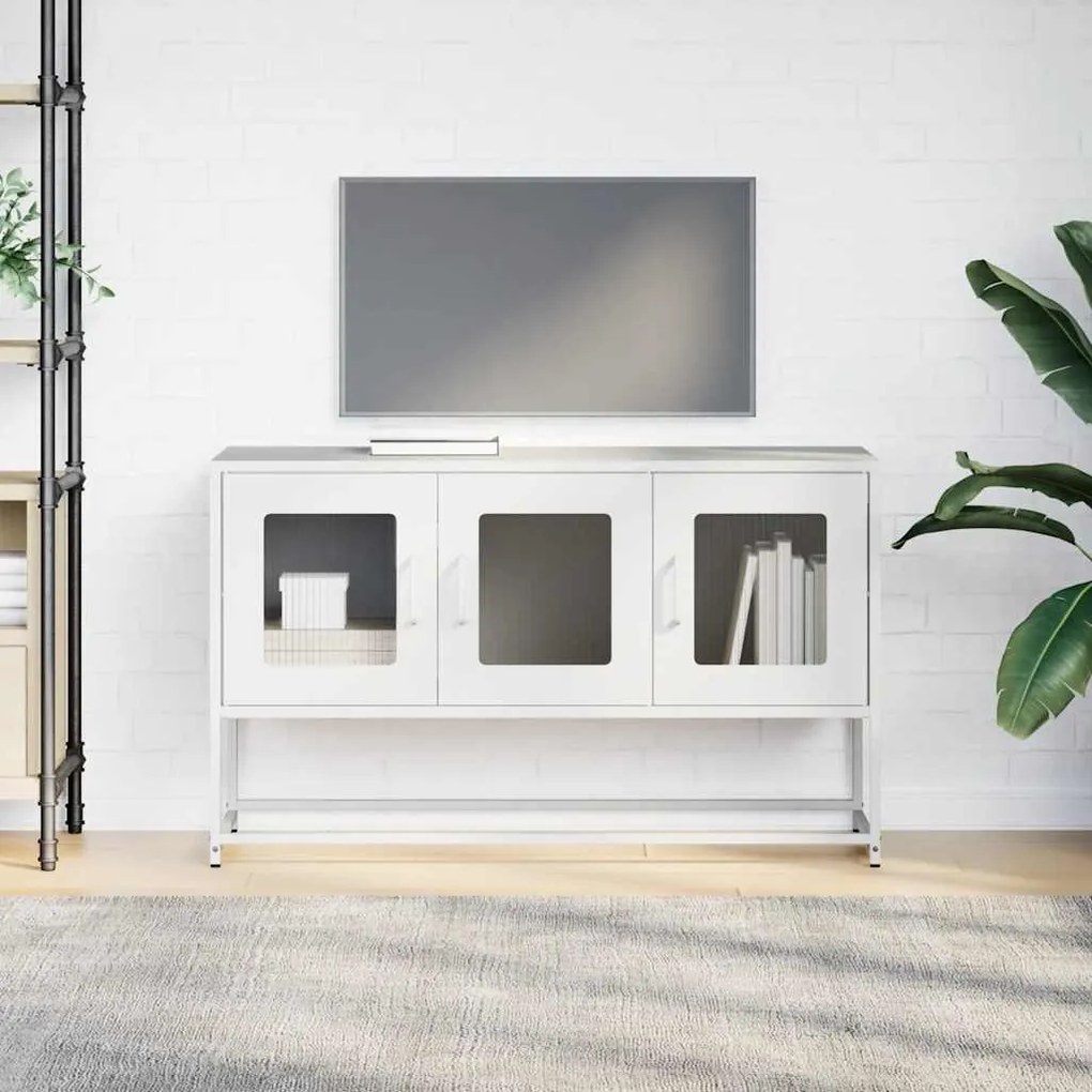 fehér hidegen hengerelt acél TV-szekrény 100,5x39x60,5 cm
