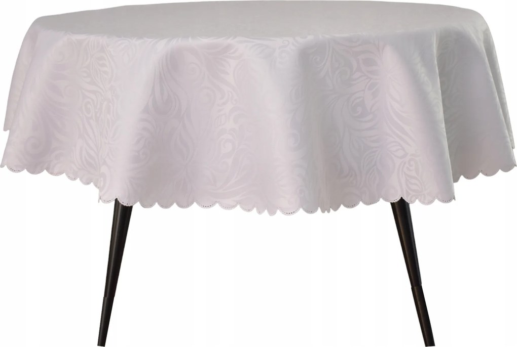 Abrosz Foltálló Kerek 140 CM Fehér Virágok És Levelek Karácsonykor