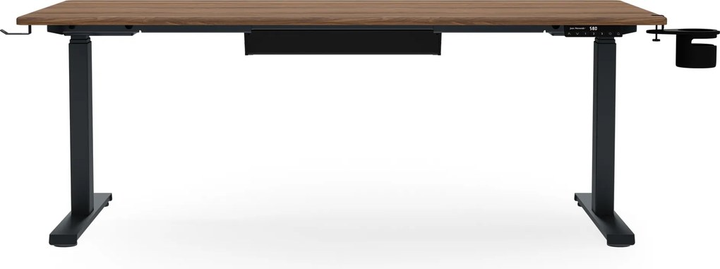 Elektromos íróasztal magasságállítással ergonomikus antracit/dió,1600x800 mm: ARIA