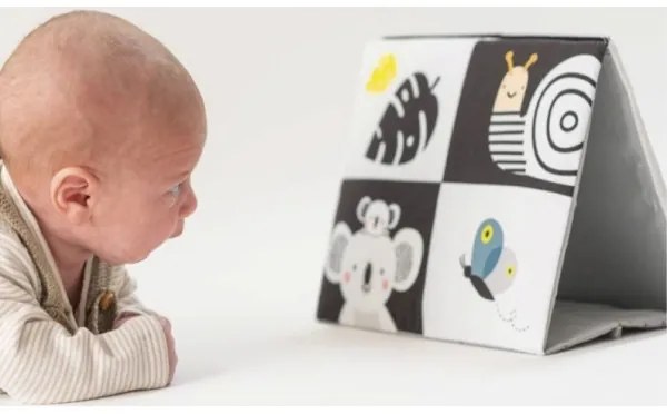 Taf Toys - Gyermek textilkönyv tükrös fekete