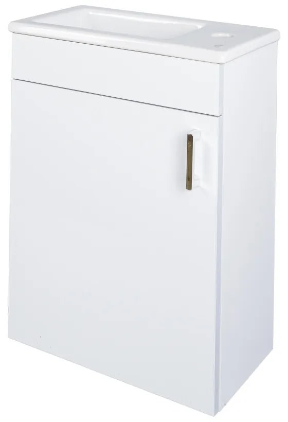 VivaStyle NIKA - fali függesztett - fürdőszobabútor CeraStyle 71100 mosdóval - JOBBOS - 42 x 24 cm