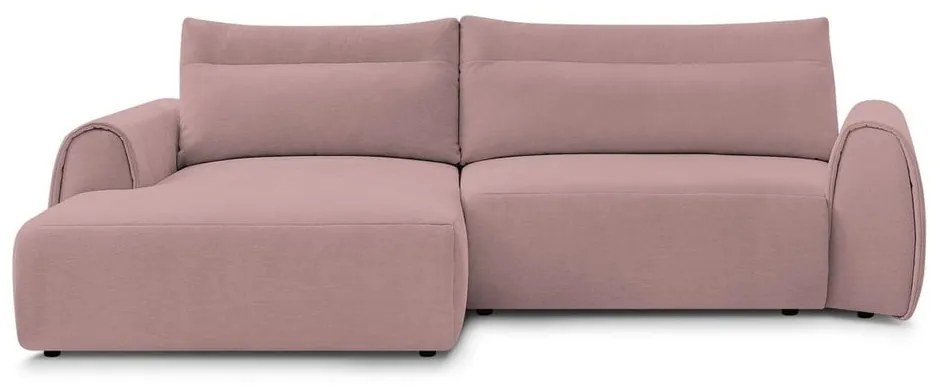 Világos rózsaszín sarokkanapé Aden – Bobochic Paris