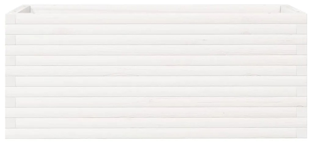 fehér tömör fenyőfa kerti virágláda 110 x 40 x 45,5 cm