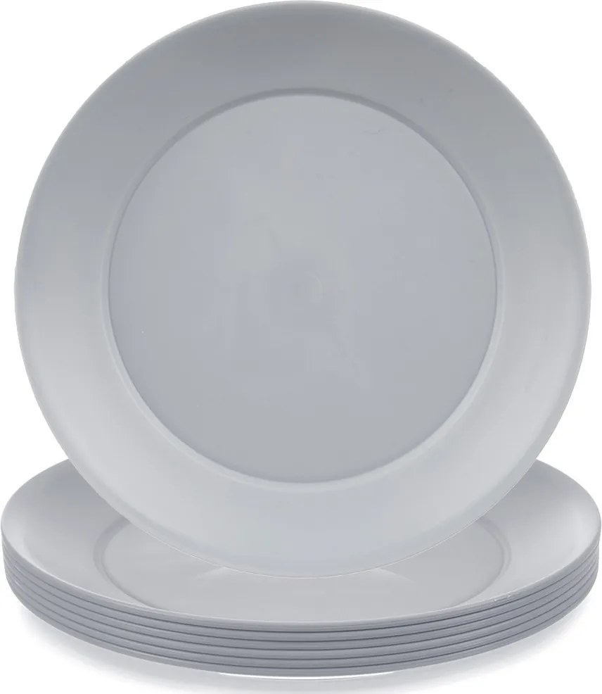 6x Műanyag ebéd tányérok sekély többször felhasználható piknik túra