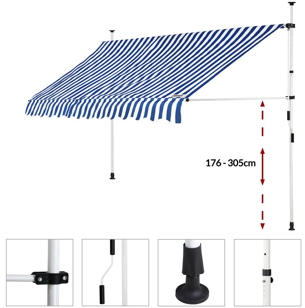 Detex® Kék-fehér napellenző - 300 cm