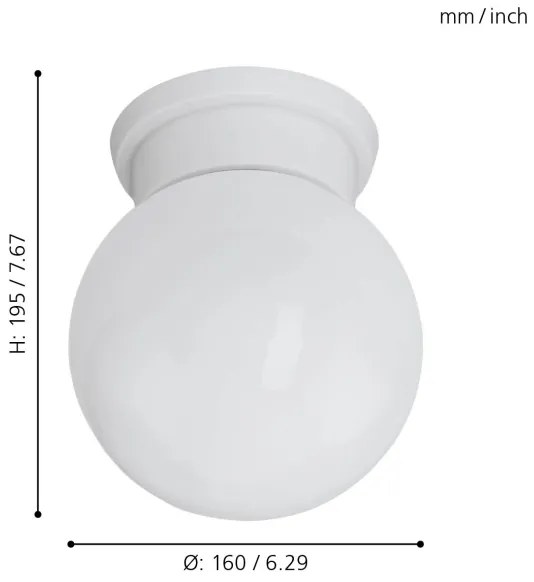 Eglo 94973 - Mennyezeti lámpa DURELO 1xE27/28W/230V