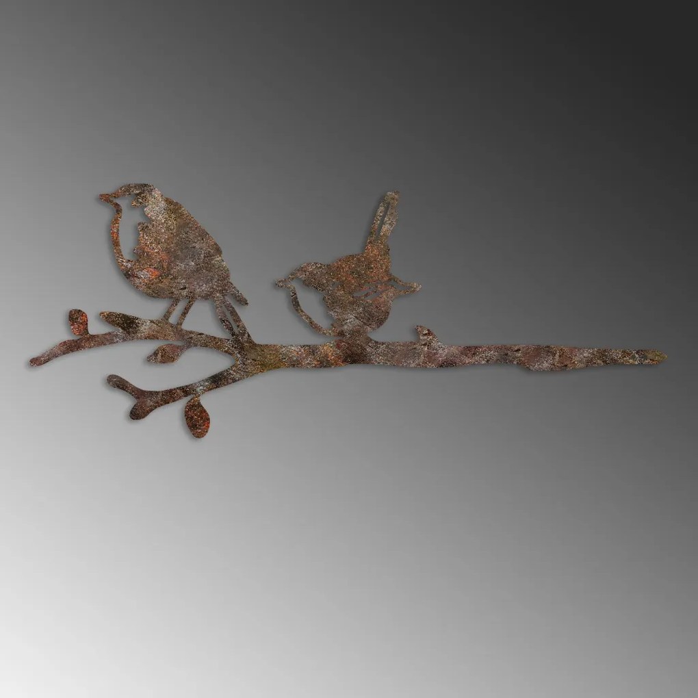 Bird fém kerti dísztárgy, barna, 55×22 cm
