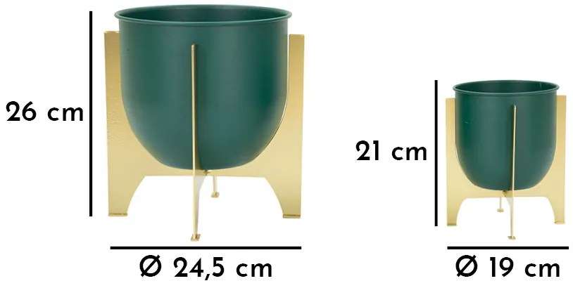 Vázatartó grent lapkészlet 2 db ø 24,5x26-19x21cm