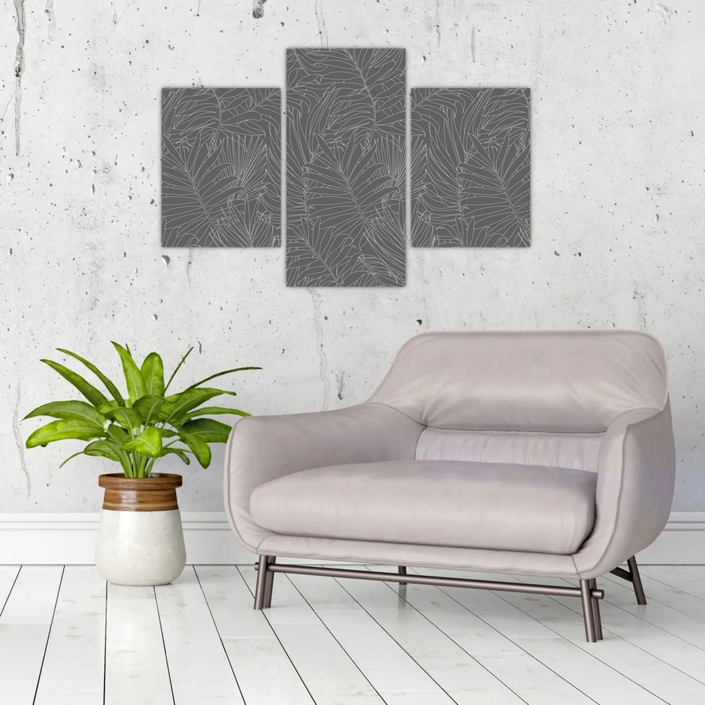 Kép - Szürke pálmalevelek (90x60 cm)