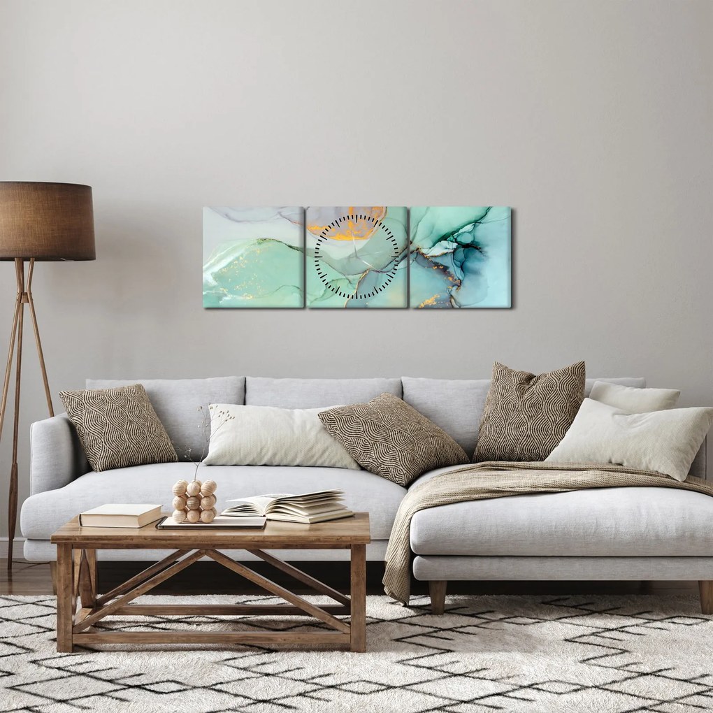 Absztrakt kép (órával) (90x30 cm)