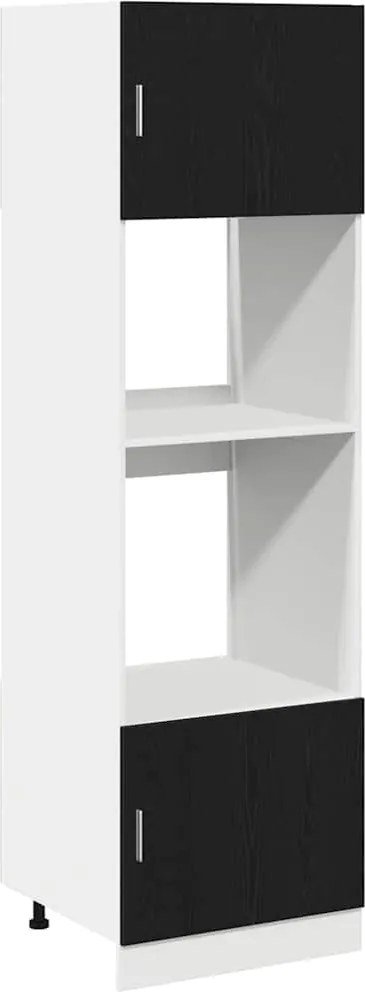 vidaXL Függő szekrény polcokkal Fekete tölgy 60 x 57 x 207 cm Faanyag