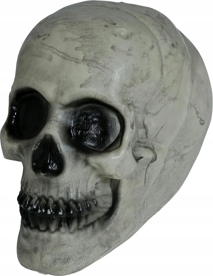 Koponya Emberi fej mesterséges szürke dekoráció Halloween 20cm