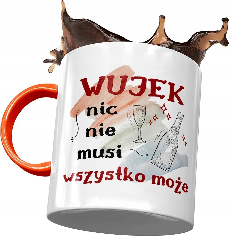 Narancssárga bögre Bácsi bácsinak Ajándék fényképes nyomtatással