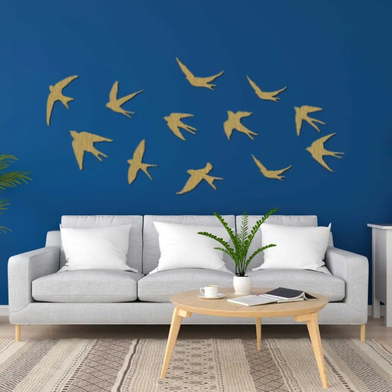 Fából készült fali dekorációk repülő madarak | FLOCK