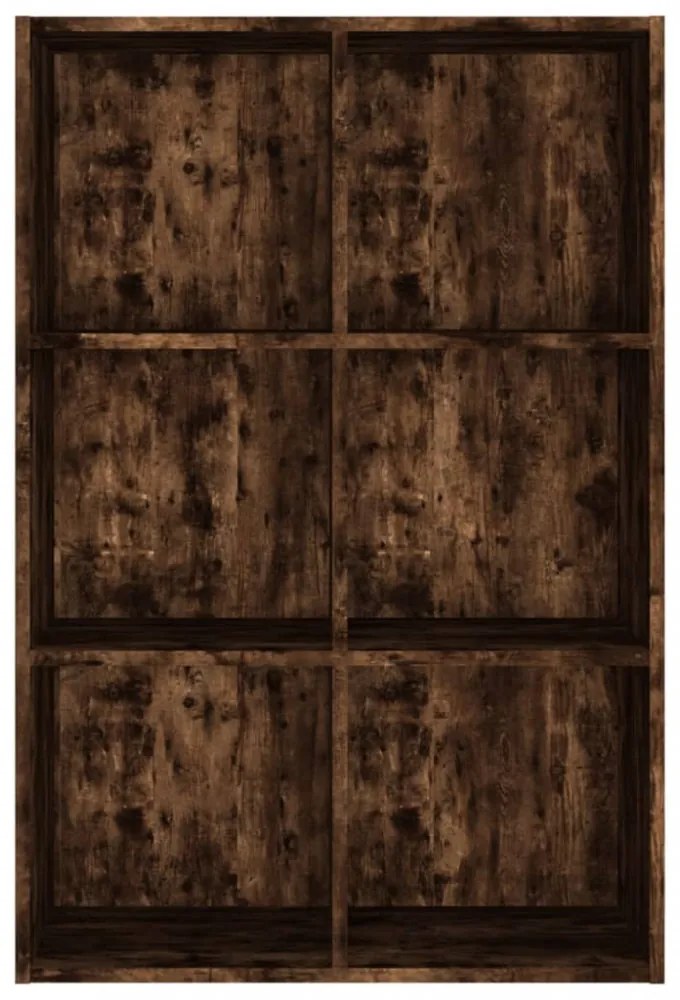 füstös tölgy színű szerelt fa könyv-/tálalószekrény 66x30x98 cm