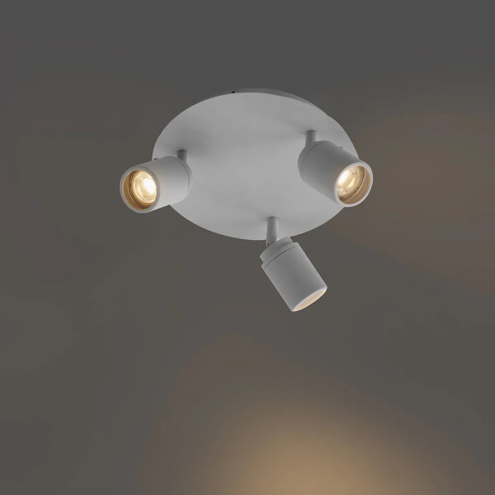 Modern fürdőszobai spotlámpa fehér 3-lámpás IP44 - Ducha