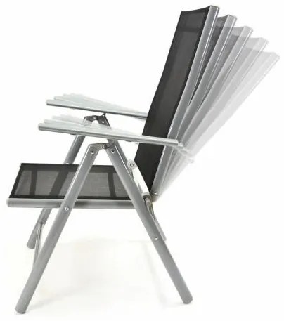 GARTHEN Kerti szék összecsukható 105 x 53 x 65 cm fekete