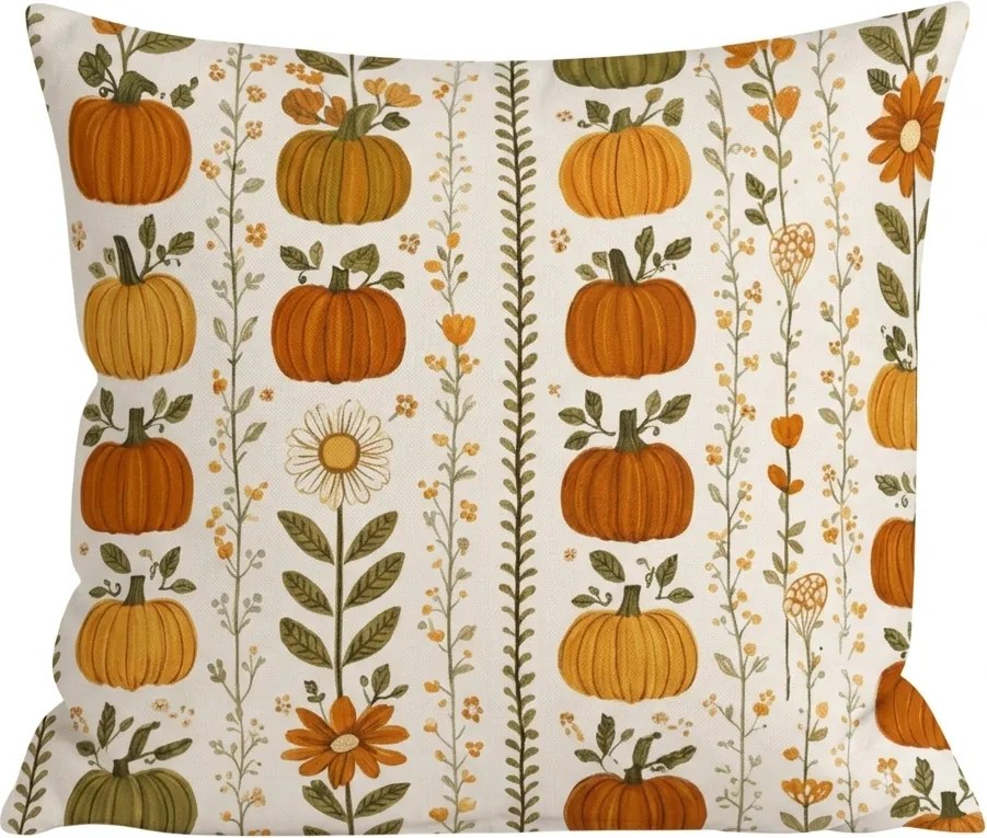Flanel párnahuzat PUMPKIN LINES 45x45 cm, színes