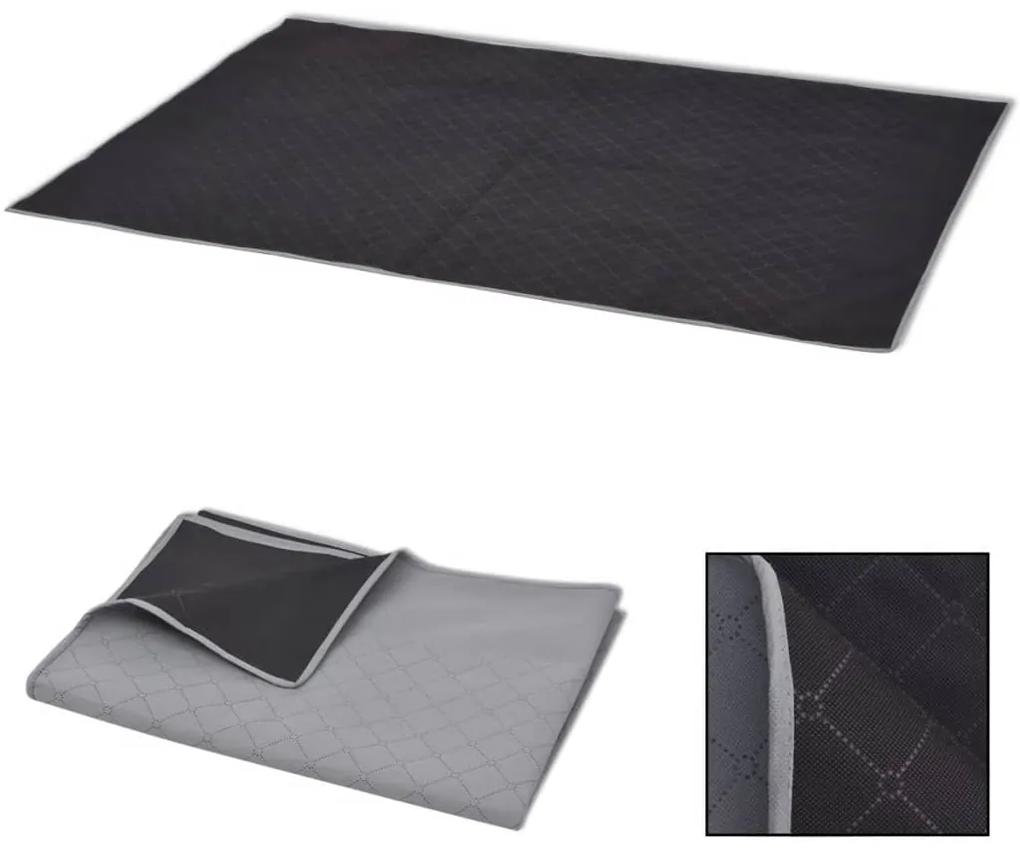 vidaXL 150x200 cm piknik takaró szürke és fekete