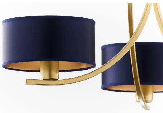 Jupiter 2093 - Láncos csillár ARTHUR 3xE27/15W/230V kék/arany