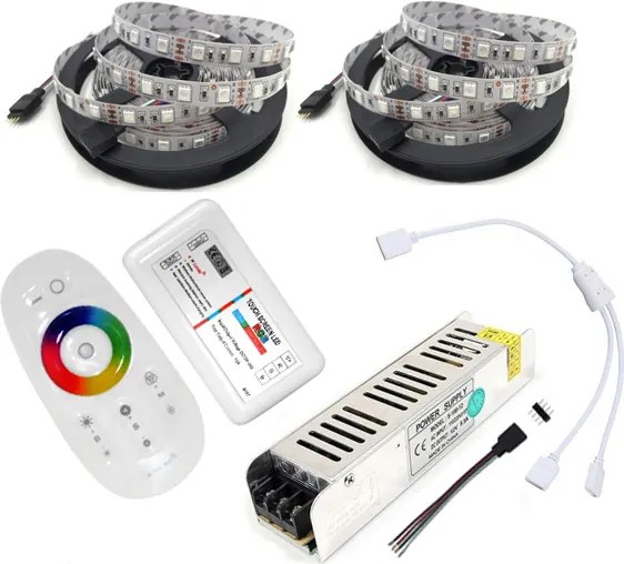 Led Szalag Szett 10m Rgb 5050 60/M Távirányító Érintőképernyős Rf