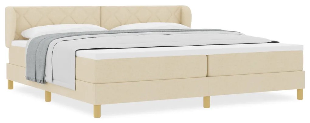 Boxspring Ágy Matracra - Krém - 200x200 cm - Szövet