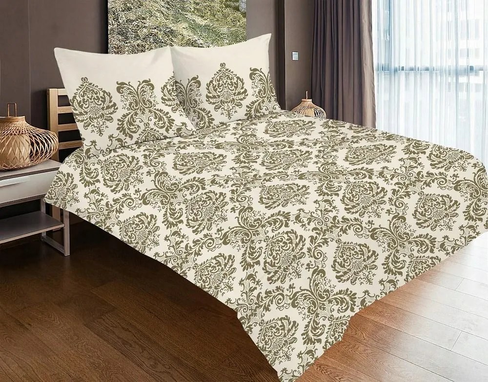 Szatén ágyneműhuzat 140x200 glamour arany ekrü