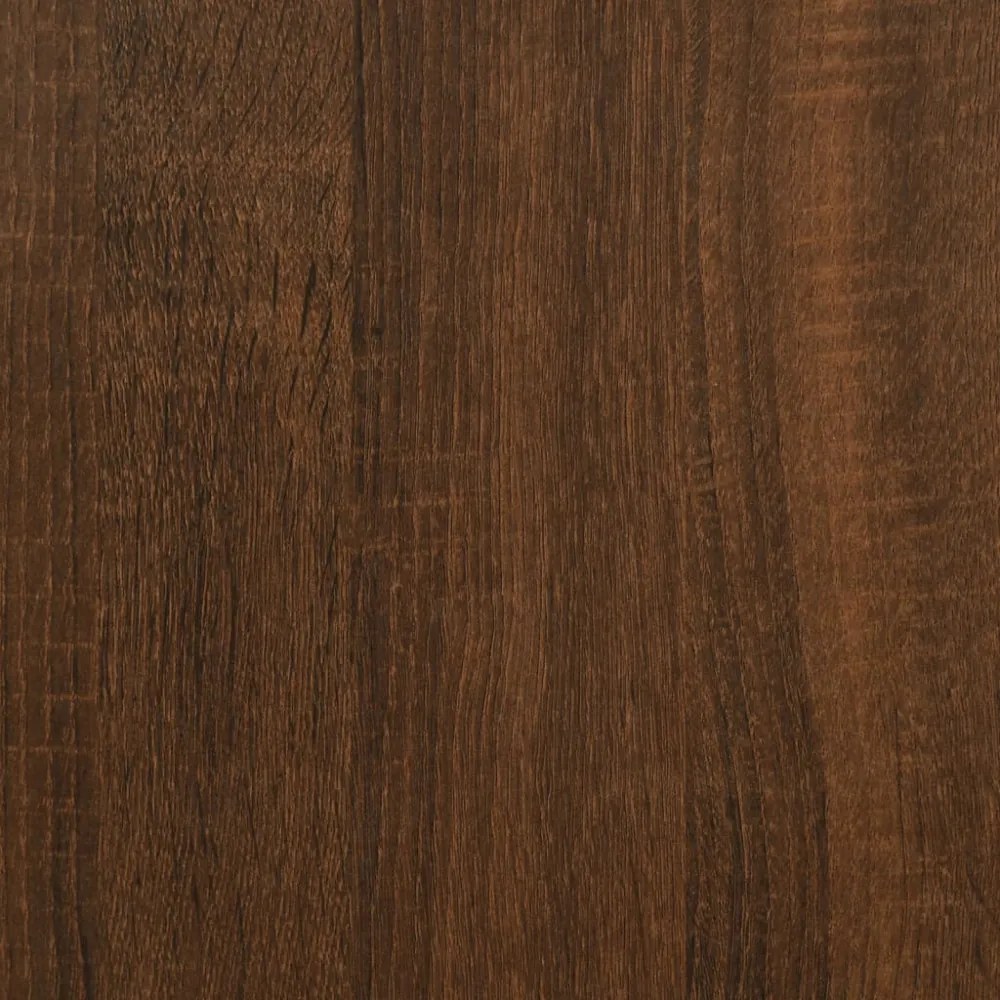 barna tölgy színű szerelt fa ágykeret fejtámlával 120x200 cm