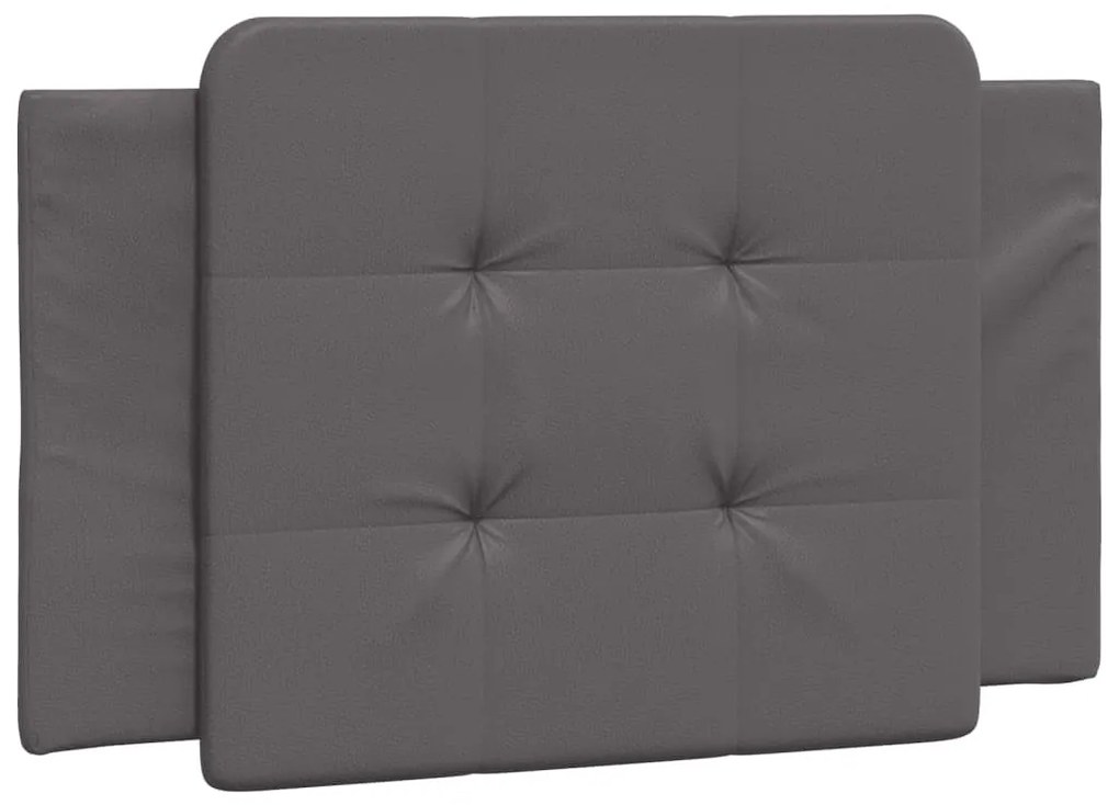 szürke műbőr fejtámla párna 80 cm