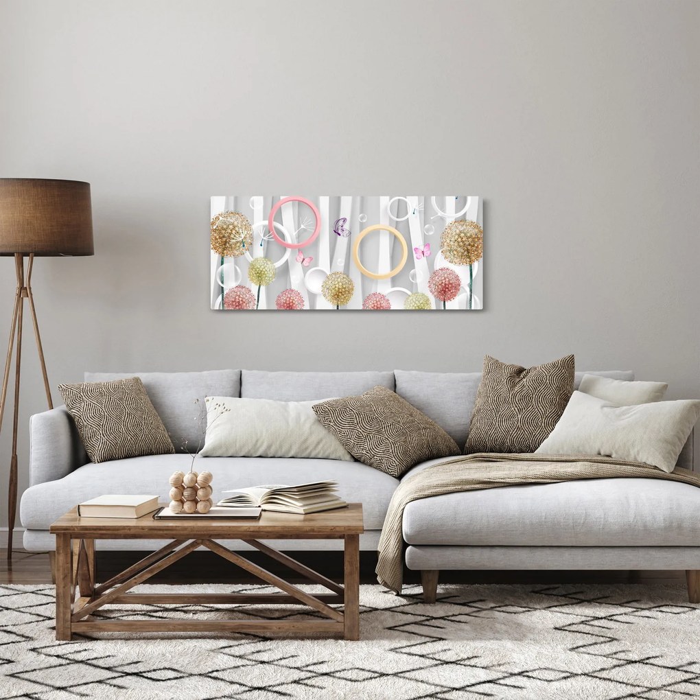 Absztrakt pitypangos kép (120x50 cm)