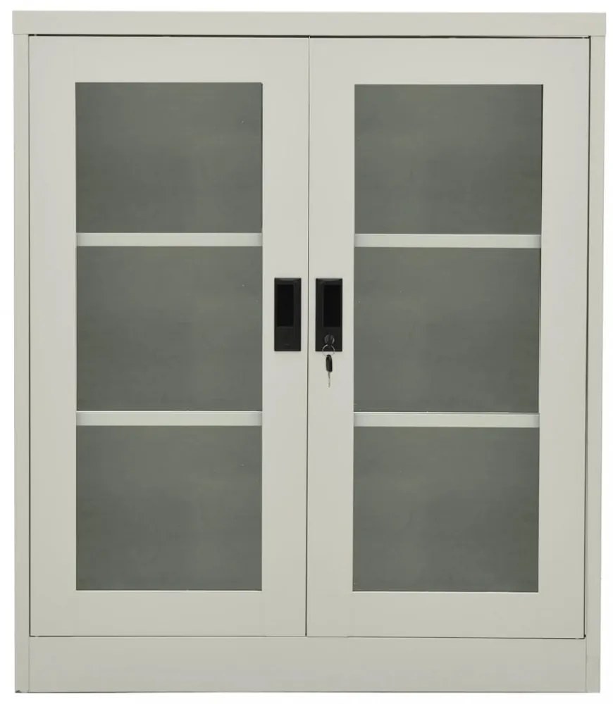 világosszürke acél irodai szekrény 90 x 40 x 105 cm