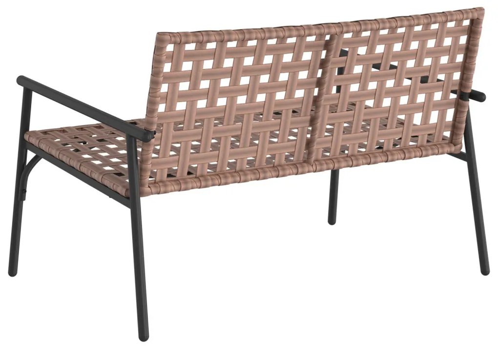 Kerti Pad Fekete 113x79x75 cm Poli Rattan