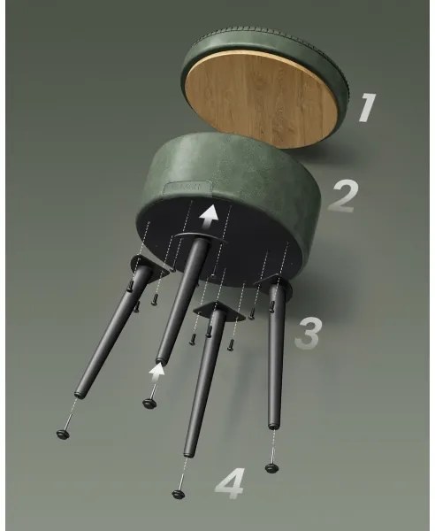 Bőr puff CORE zöld