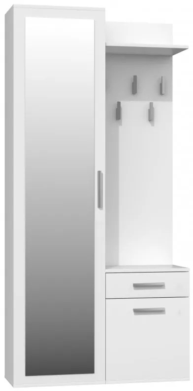 Drohmo Duo előszobafal, 50x180x35 cm, fehér