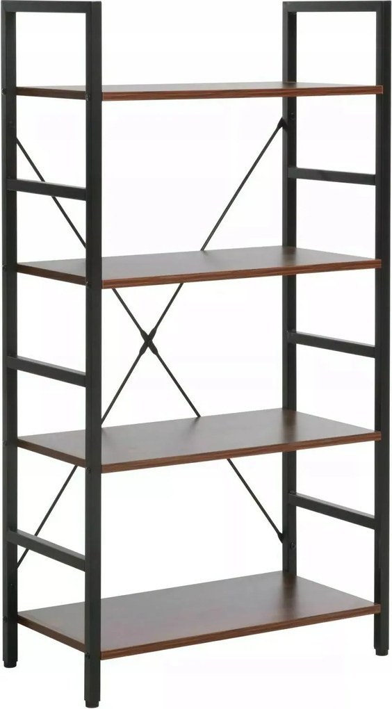 Könyvespolc oszlop szekrény Loft R4 sötét dió/fekete Sig