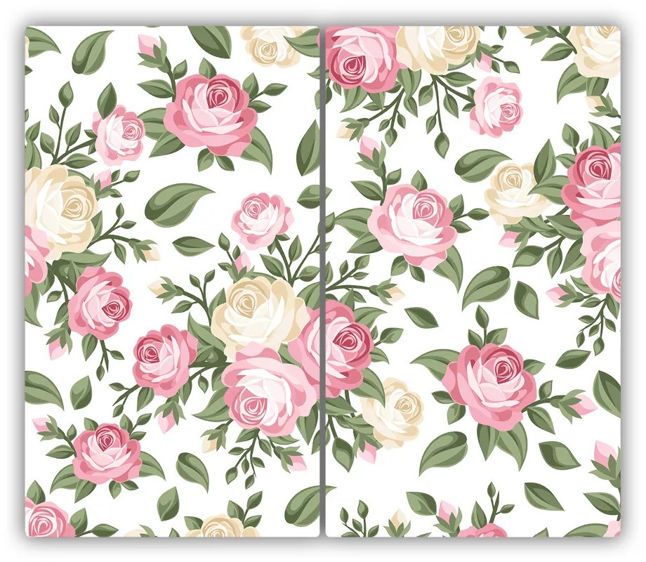 Üveg vágódeszka Roses 60x52 cm