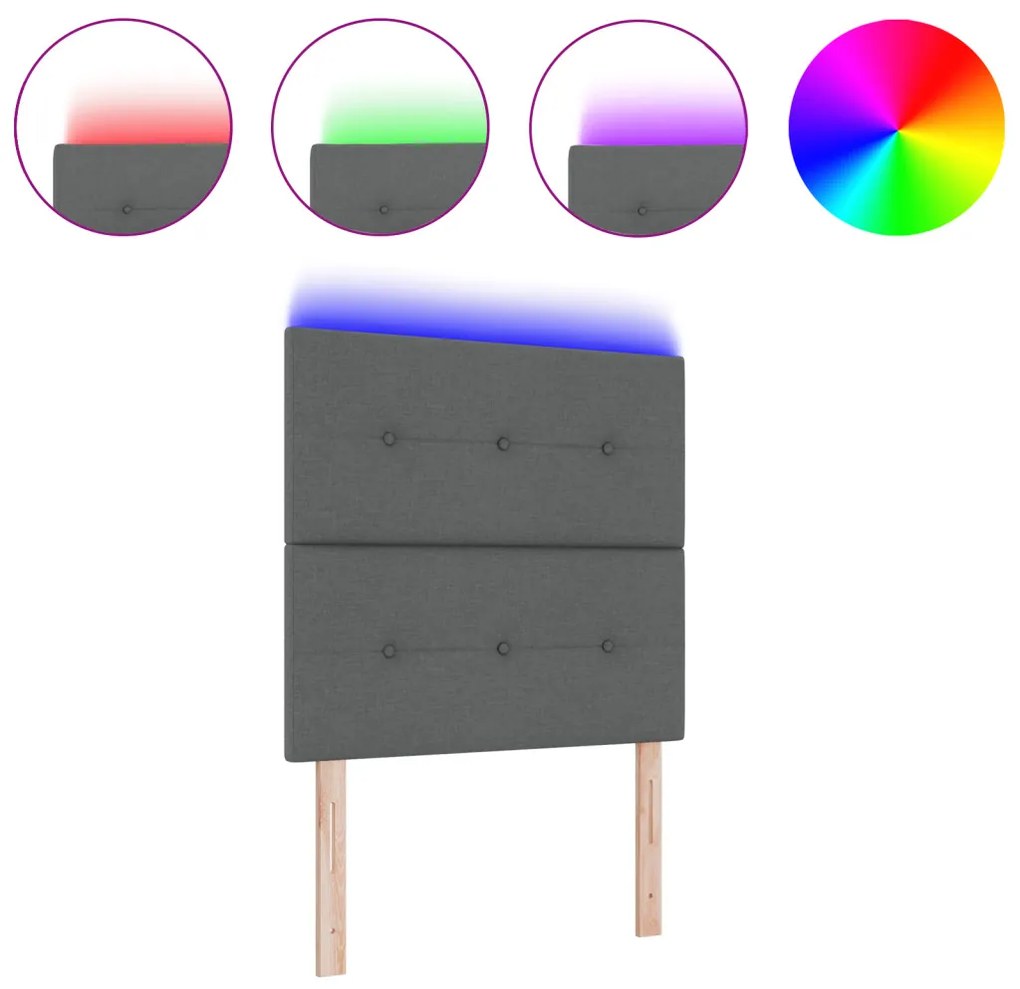 LED Fejtámla Sötétszürke 90 cm Szövet