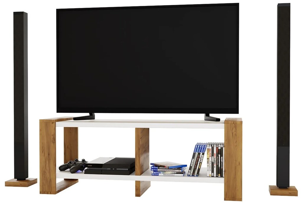 TV asztal Nicolas (fehér) (világítás nélkül). 1054998