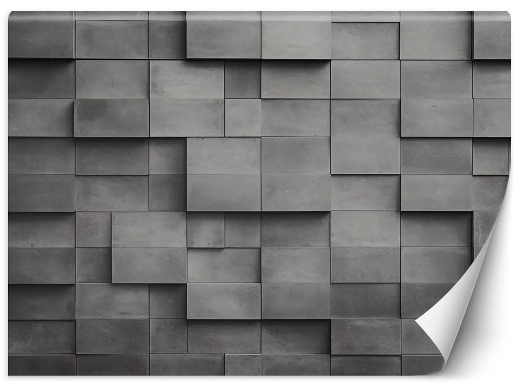 Tapéta, Betonfal kocka 3D - 300x210