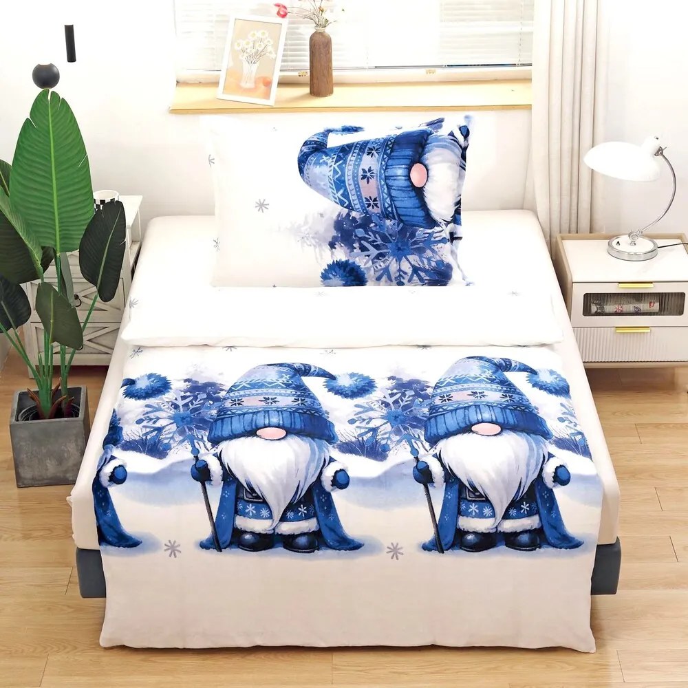 Mikroplüss ágynemű Homa LEVINA BLUE GNOMS 140x200 cm