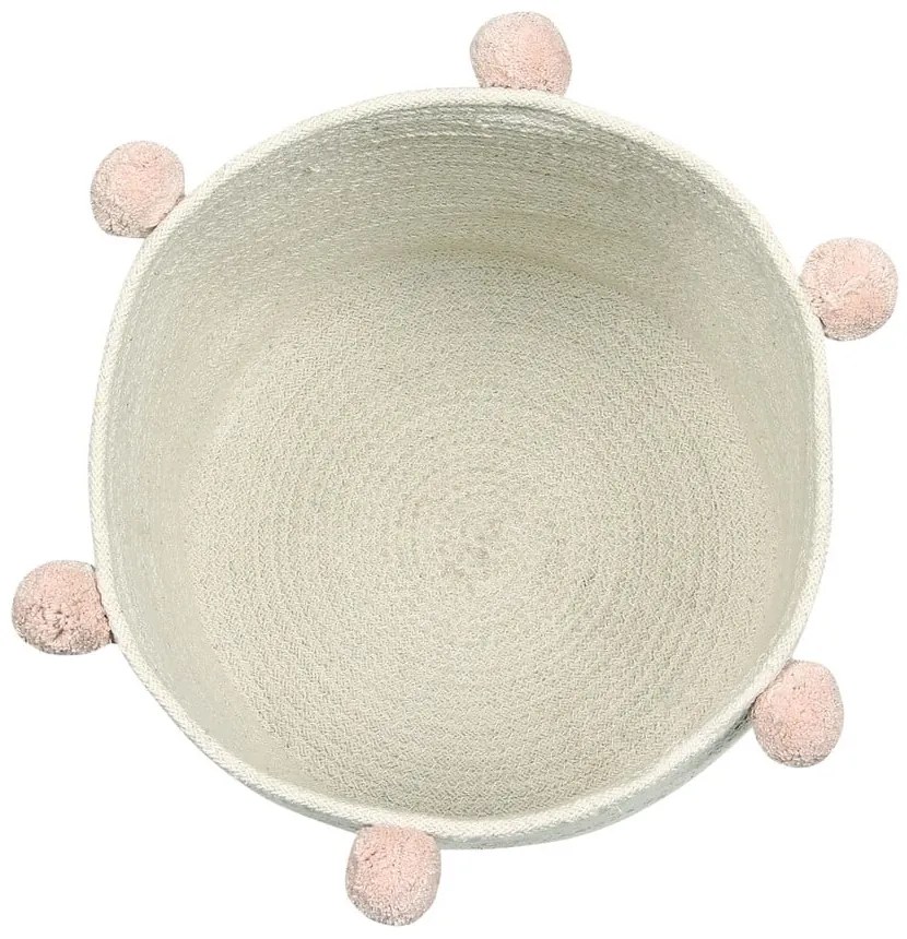 Krémszínű textil játéktároló kosár ø 30x30 cm Bubbly – Lorena Canals