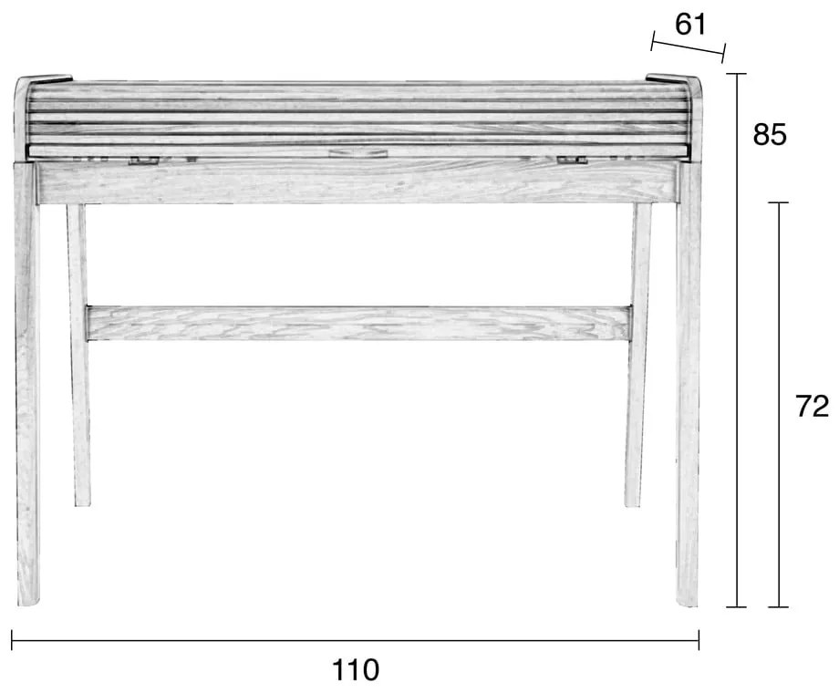 Barbier barna íróasztal kihúzható asztallappal - Zuiver