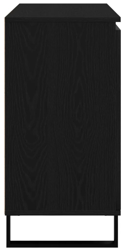 Fekete tölgyfából készült oldalszekrény 104x35x70 cm Mérnöki fa